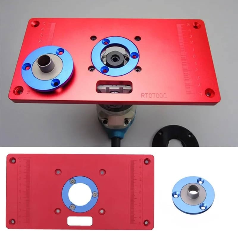 JCFANTS Store Router Table Insert Plate, Multifunctional Trimming Engraving Table (Red-new1) - Image 1